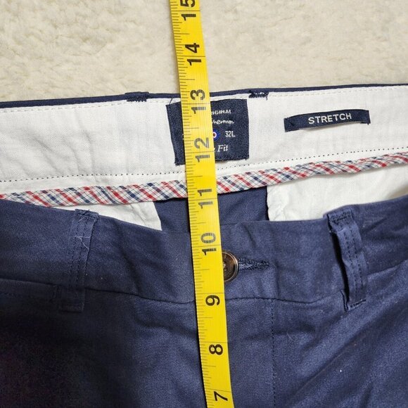 Ben Sherman Pants Chino Khaki 34x32 (34x30) Slim Fit Blue Stretch Golf Outdoor - Picture 5 of 7